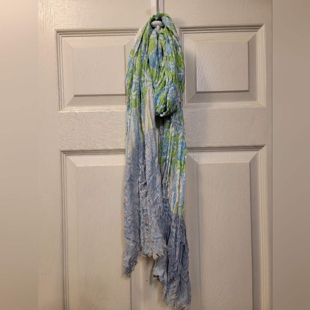 Blue & Green Floral Elephant Scarf